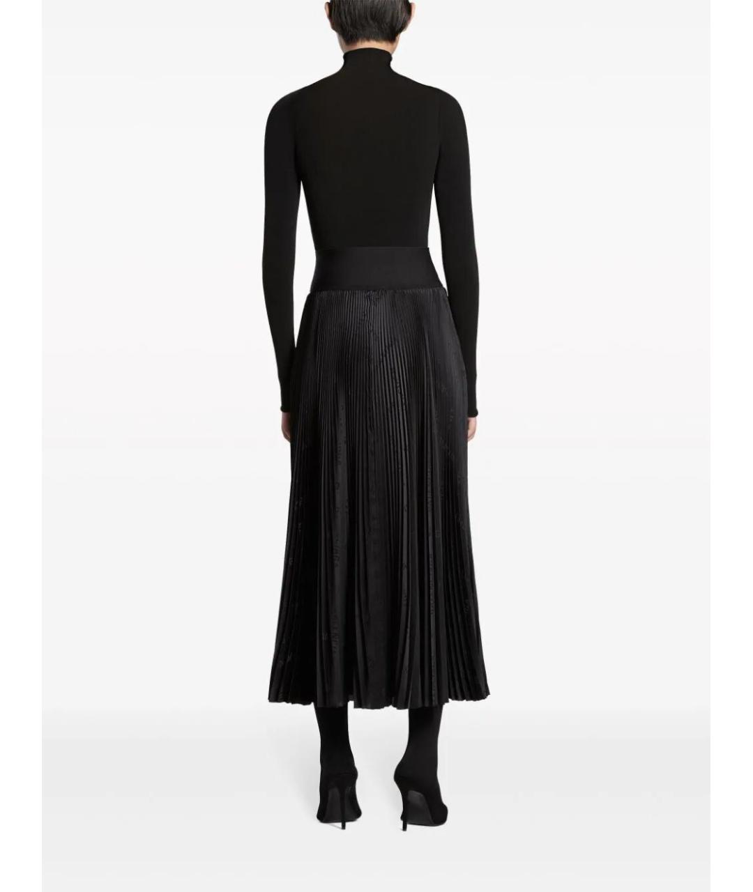 BALENCIAGA Черная хлопковая юбка миди, фото 3
