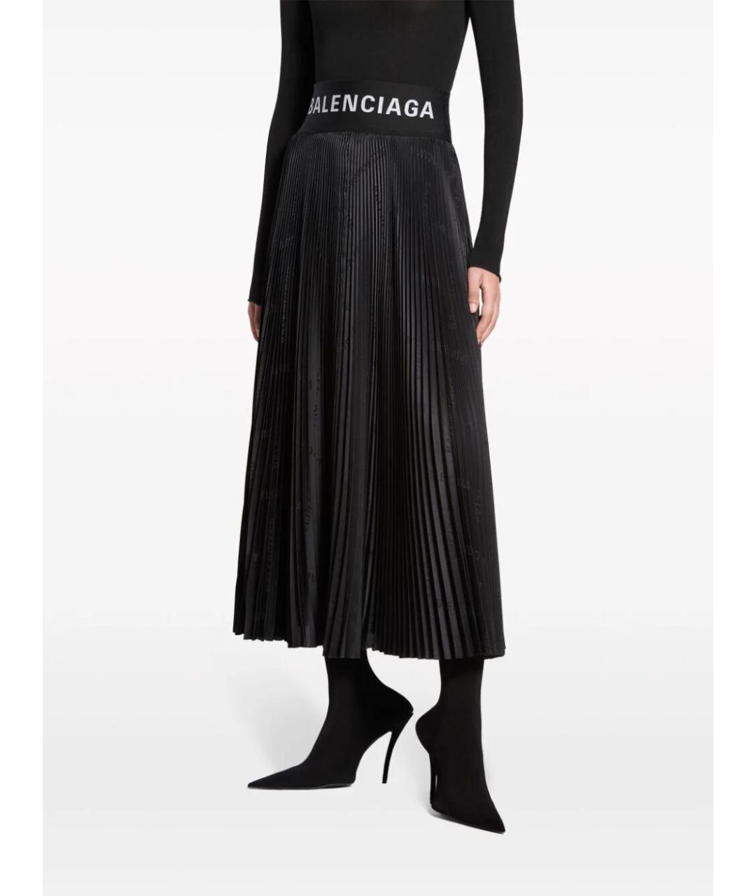 BALENCIAGA Черная хлопковая юбка миди, фото 4