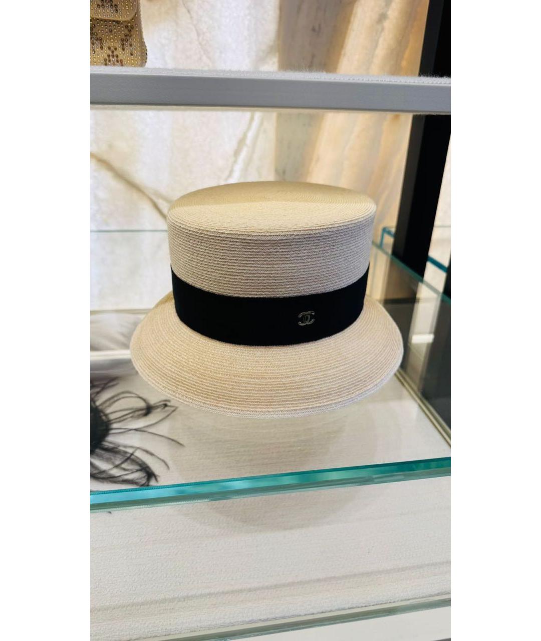 CHANEL Бежевая соломенная шляпа, фото 3