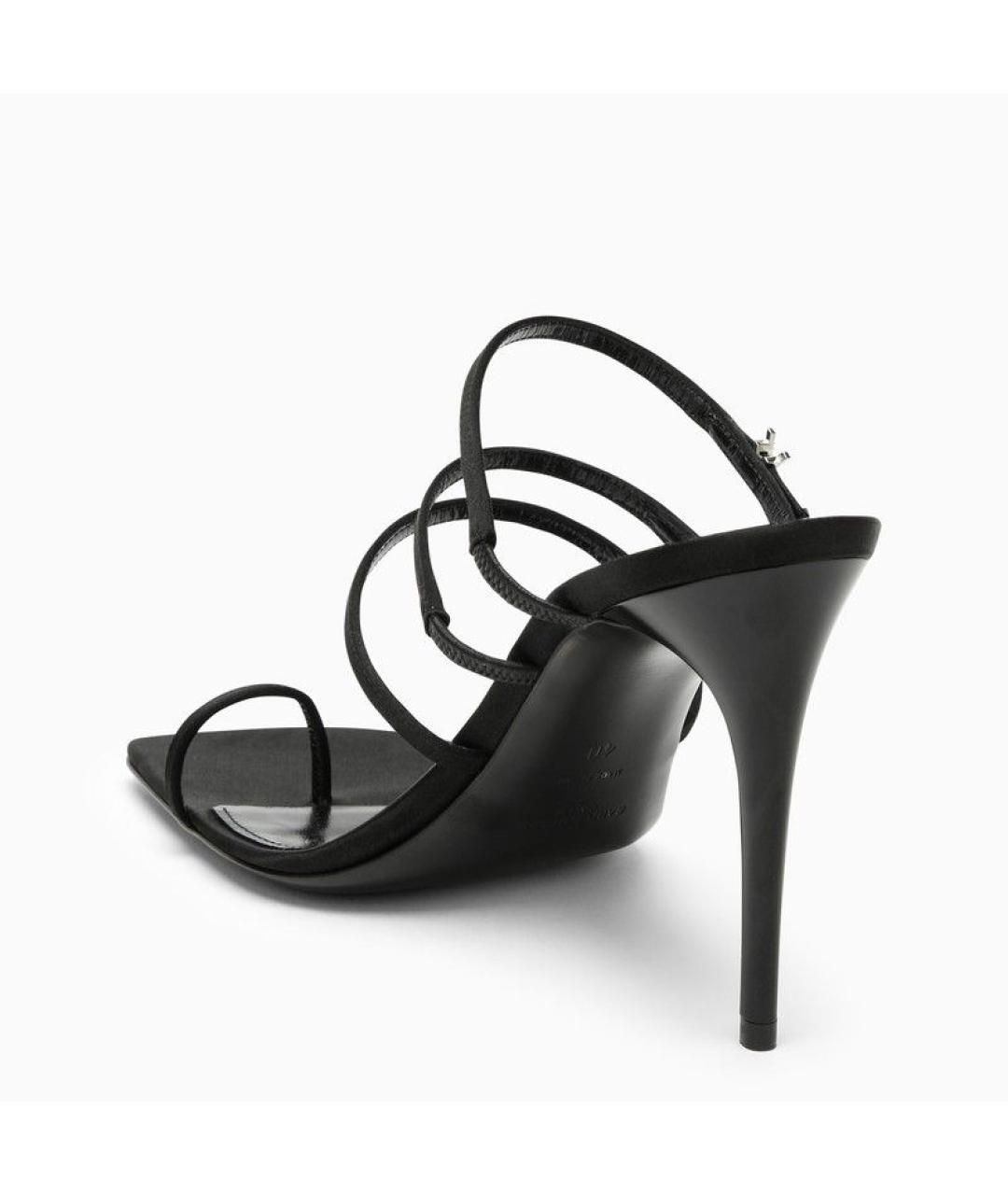 SAINT LAURENT Черные текстильные мюли, фото 4