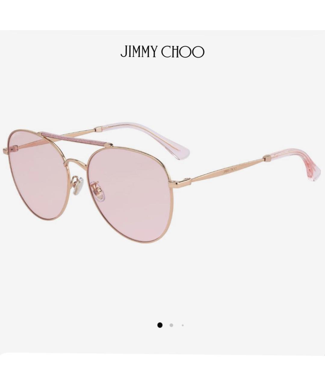 JIMMY CHOO Розовые пластиковые солнцезащитные очки, фото 2