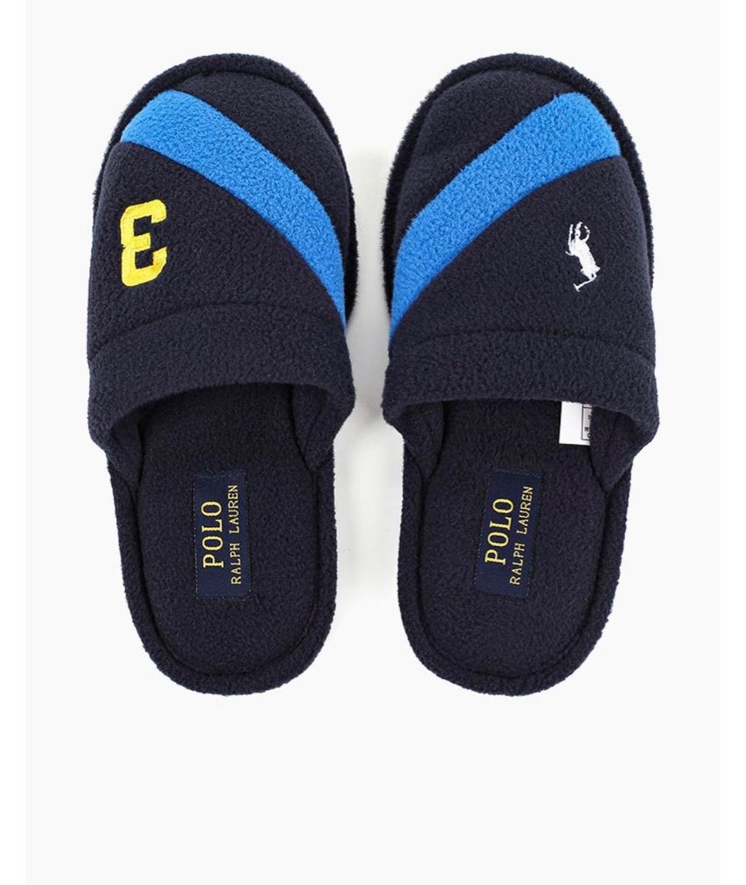 POLO RALPH LAUREN Темно-синие синтетические сандалии и шлепанцы, фото 2