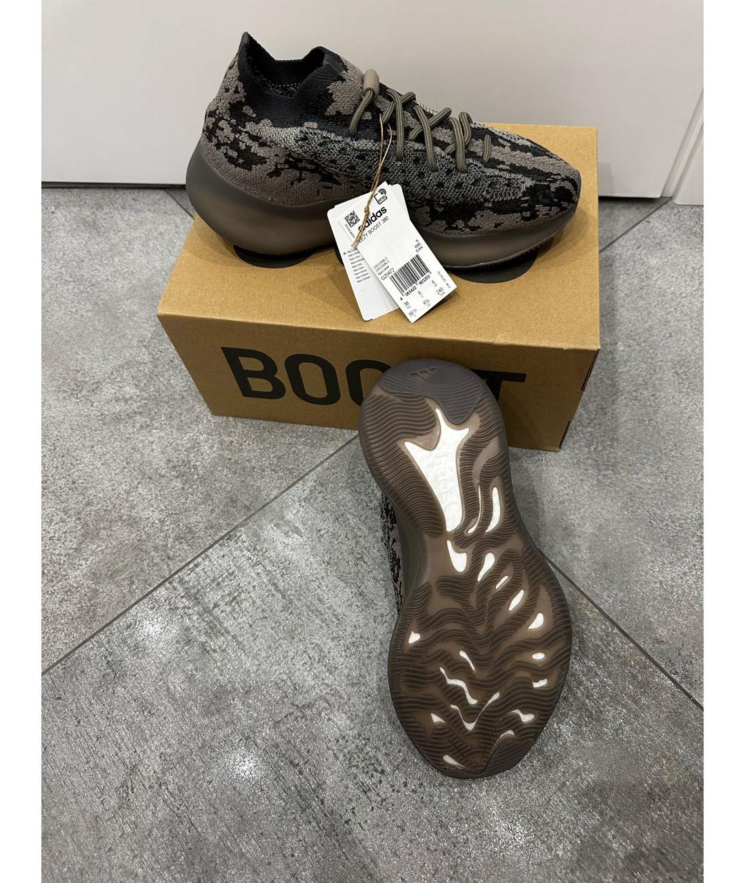 ADIDAS YEEZY Серые текстильные кроссовки, фото 8