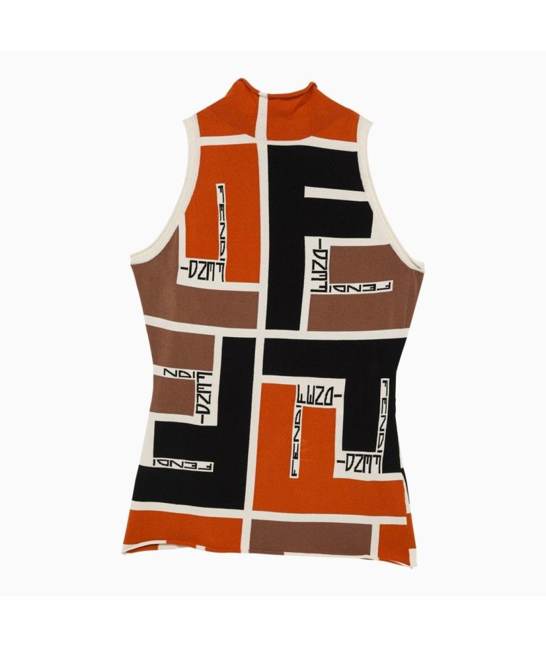 FENDI Мульти полиэстеровая майка, фото 2