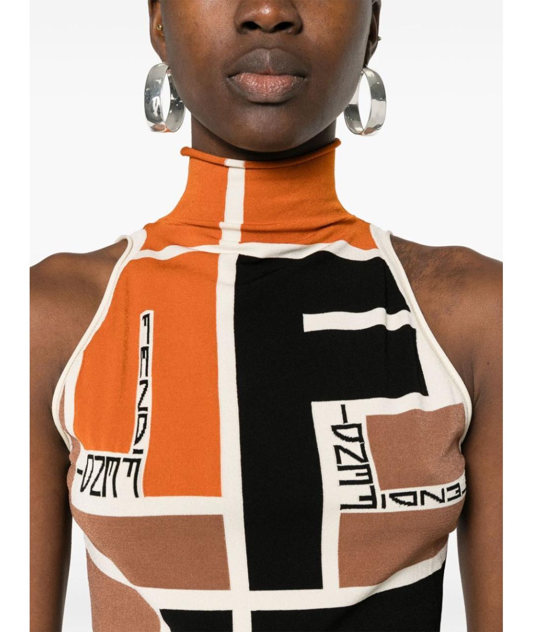 FENDI Мульти полиэстеровая майка, фото 3