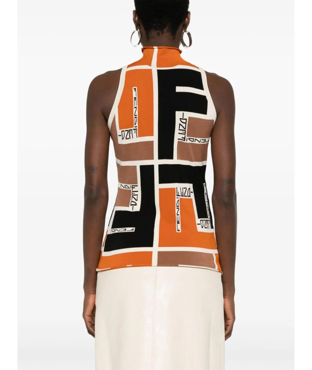 FENDI Мульти полиэстеровая майка, фото 4