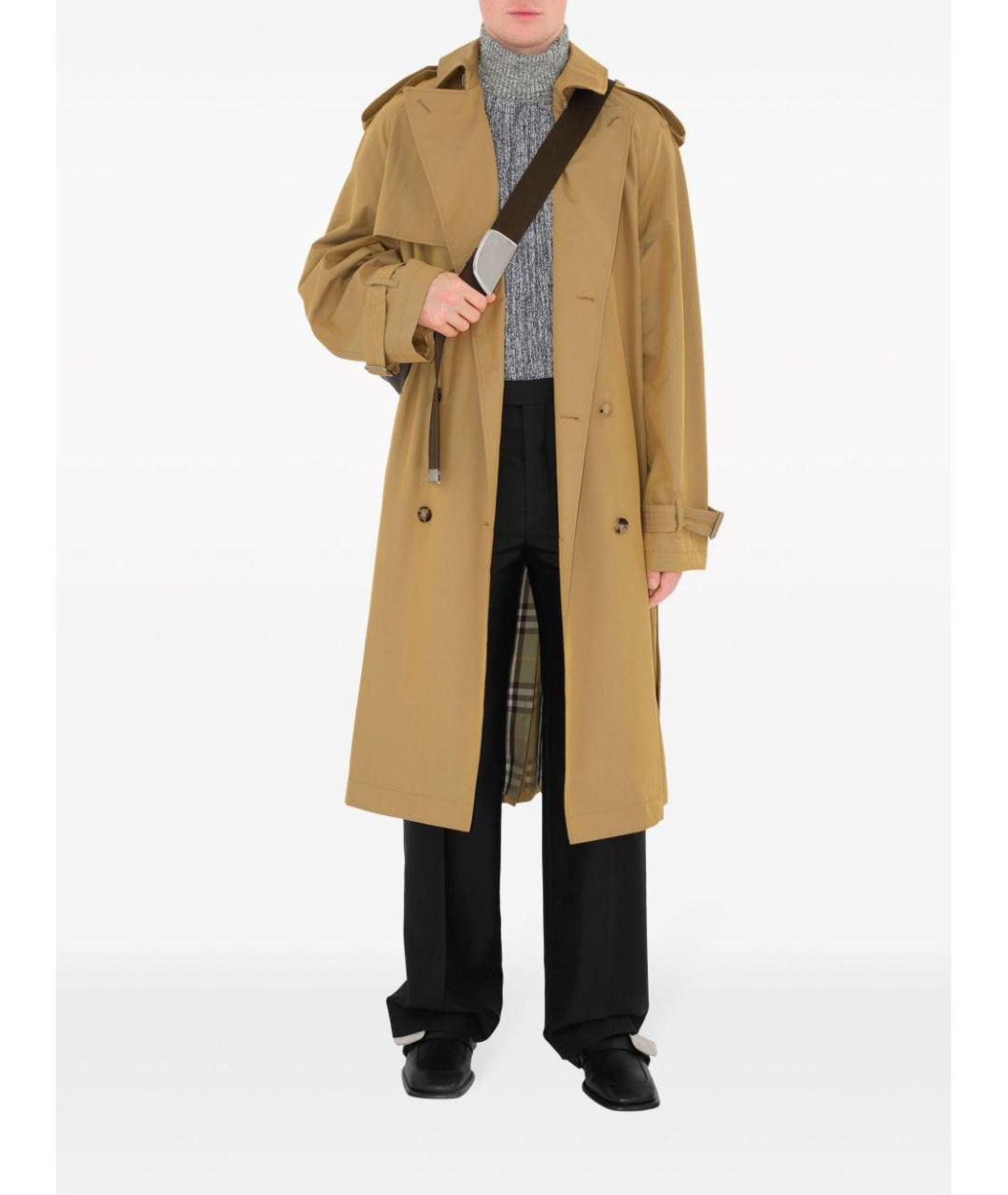 BURBERRY Бежевое хлопковое пальто, фото 2