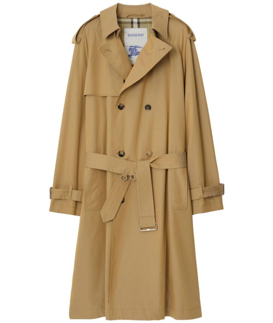 BURBERRY Бежевое хлопковое пальто, фото 1