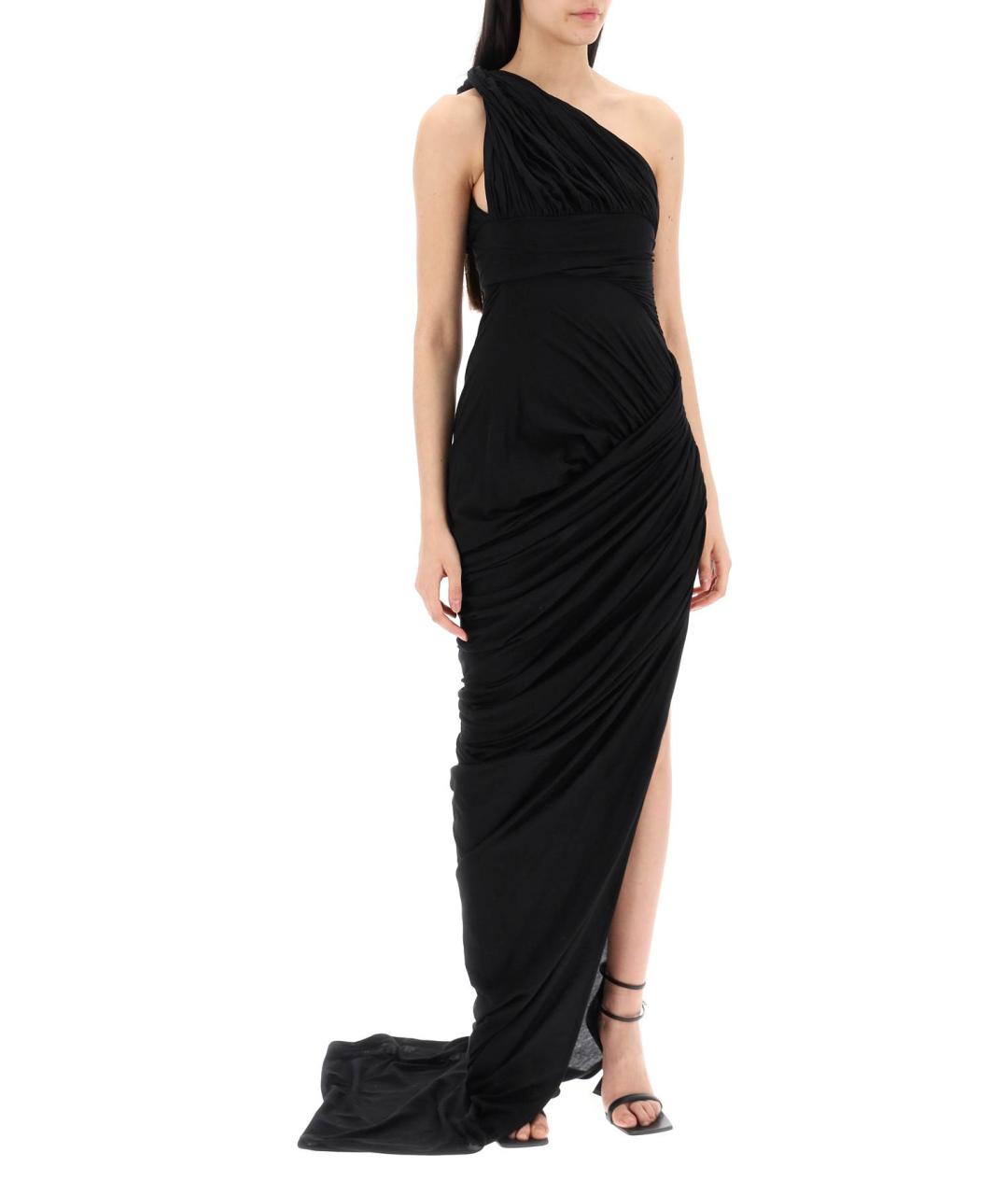 RICK OWENS Черное хлопковое повседневное платье, фото 2