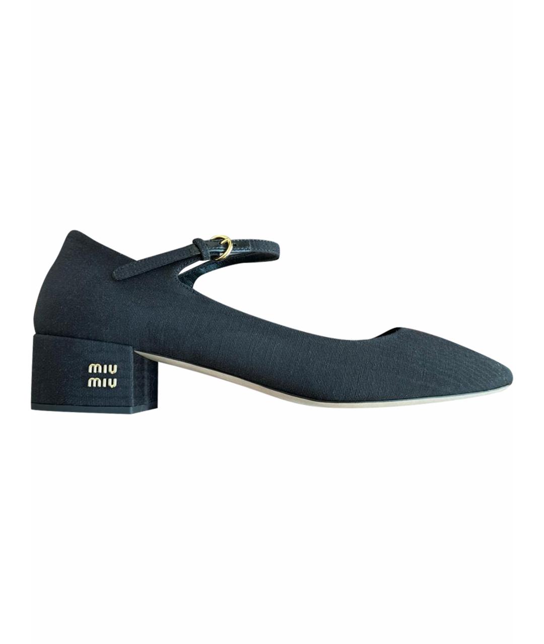 MIU MIU Черные текстильные туфли, фото 1