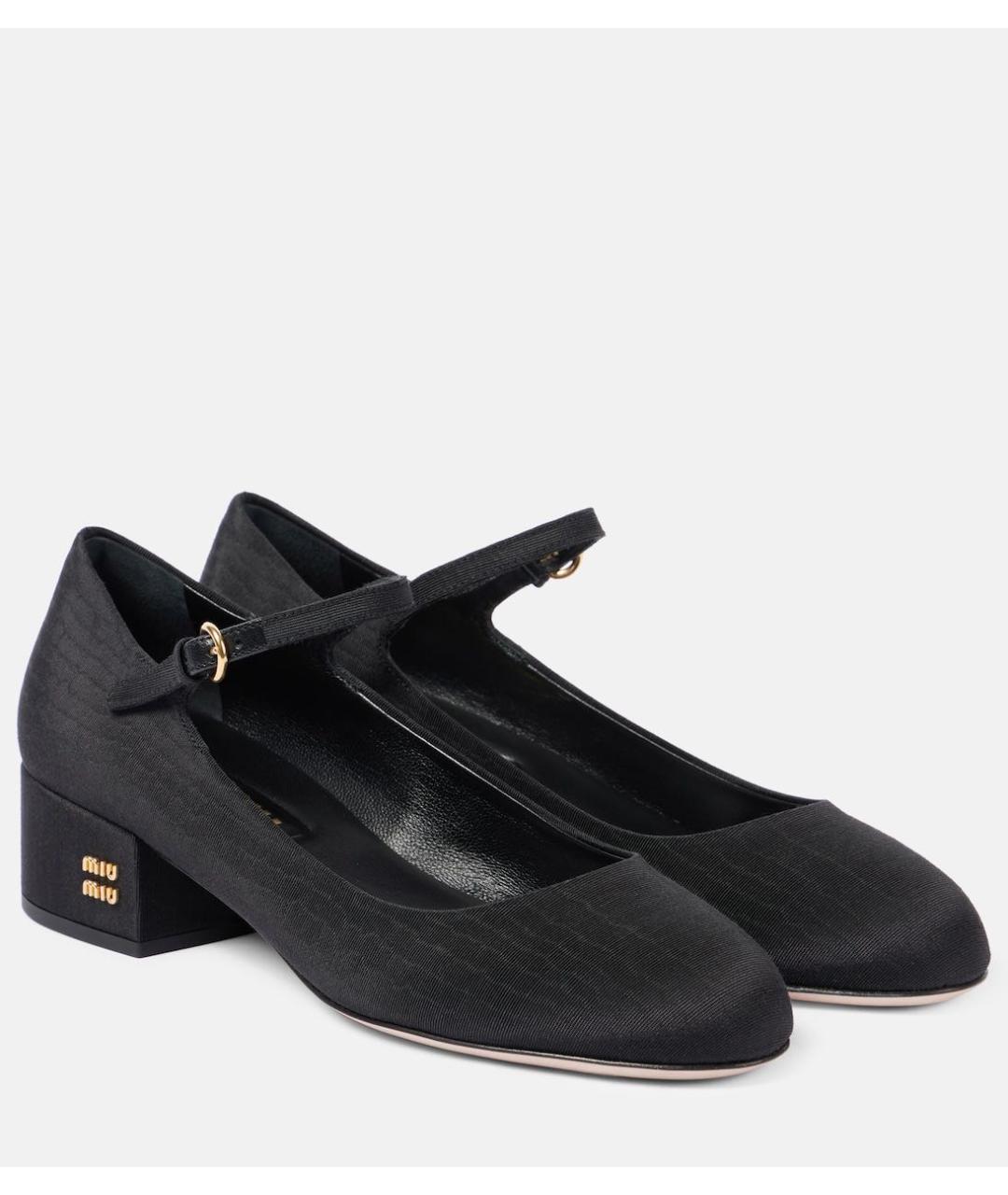 MIU MIU Черные текстильные туфли, фото 8
