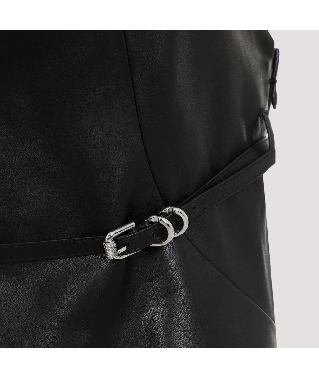 GIVENCHY Черное кожаное повседневное платье, фото 3