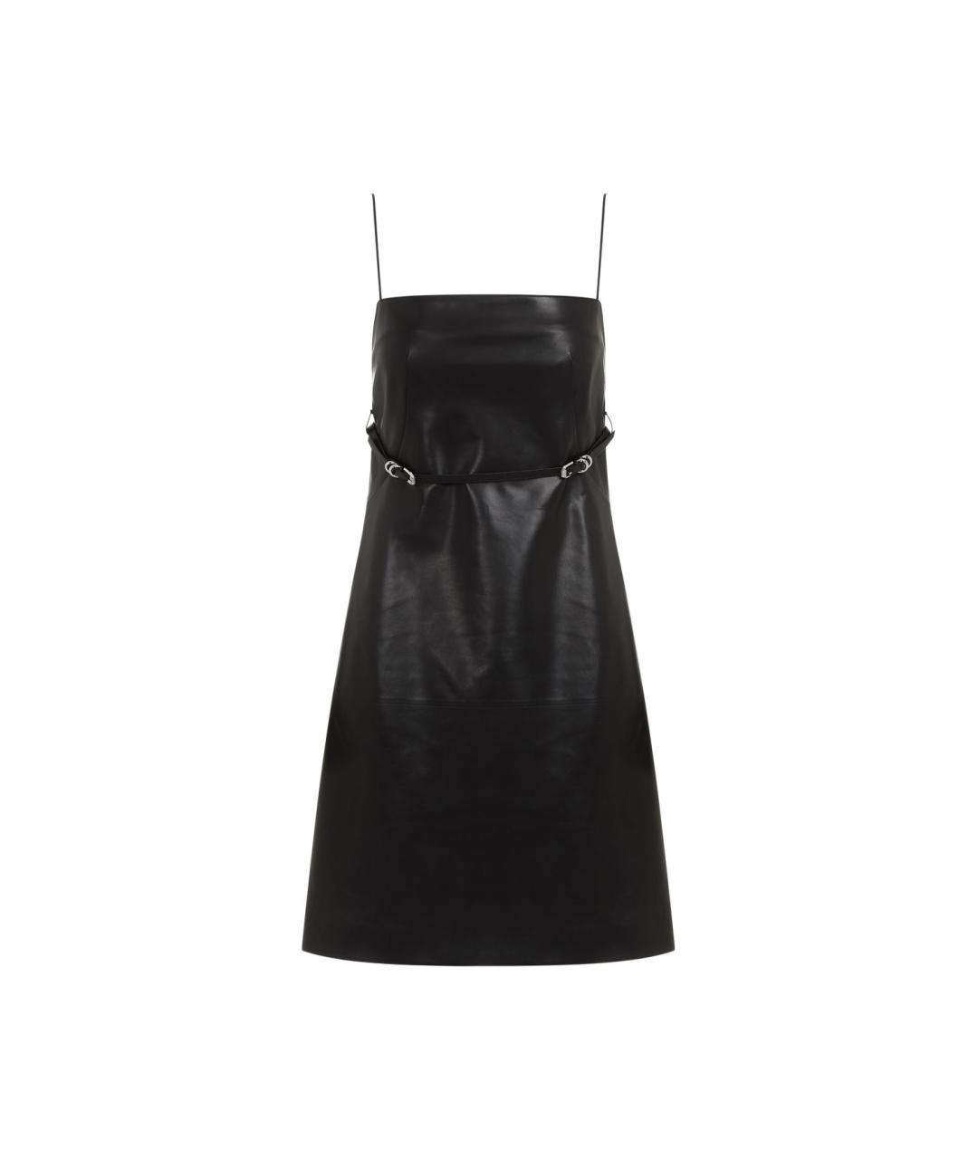 GIVENCHY Черное кожаное повседневное платье, фото 1