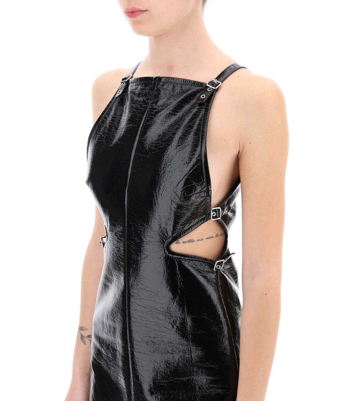 COURREGES Черное хлопковое повседневное платье, фото 4