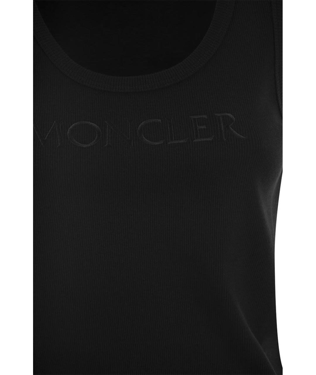 MONCLER Черная хлопковая майка, фото 4
