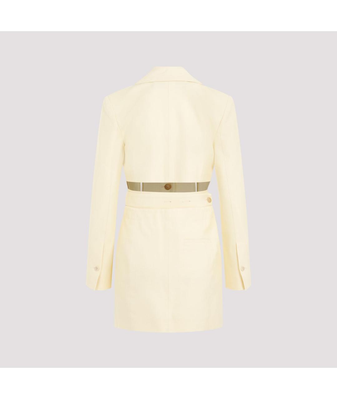 JACQUEMUS Желтое вискозное повседневное платье, фото 2