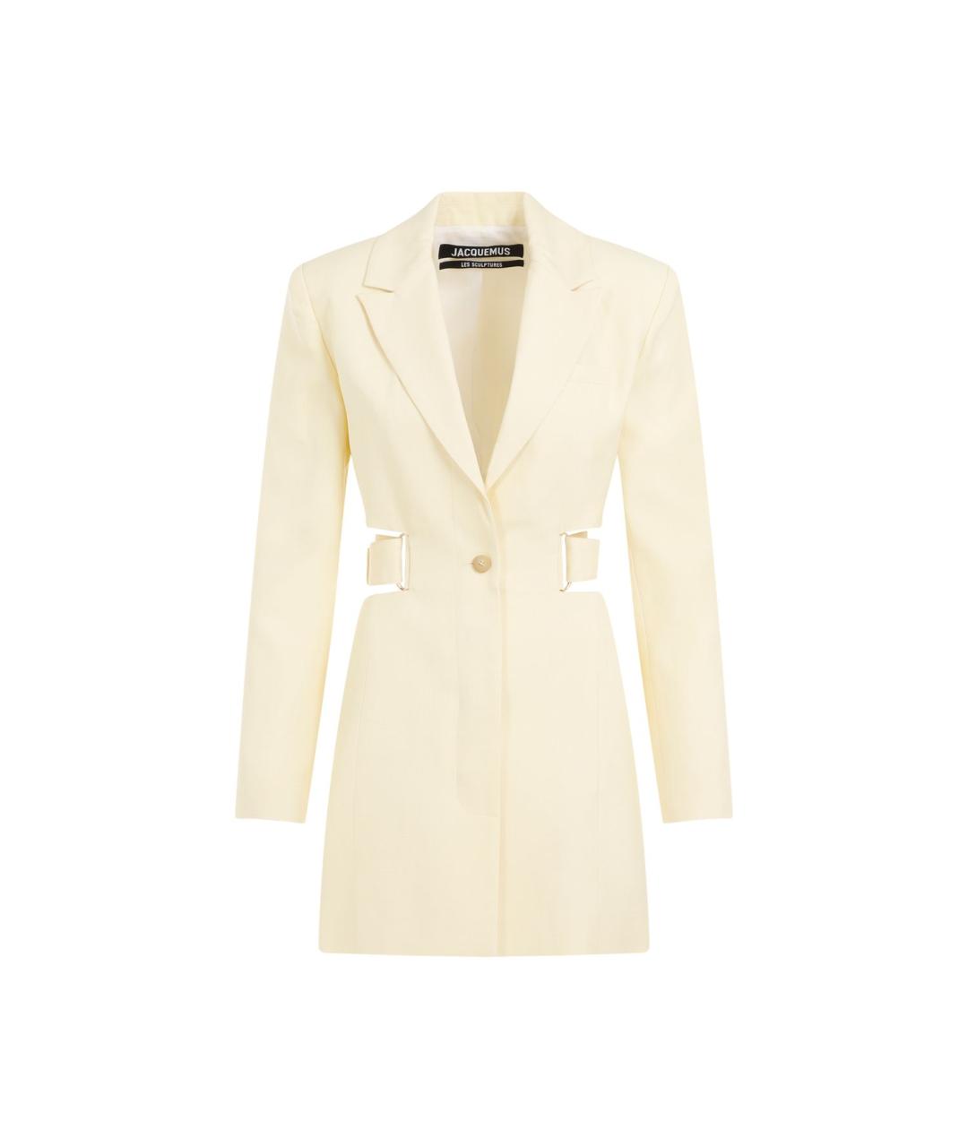 JACQUEMUS Желтое вискозное повседневное платье, фото 1