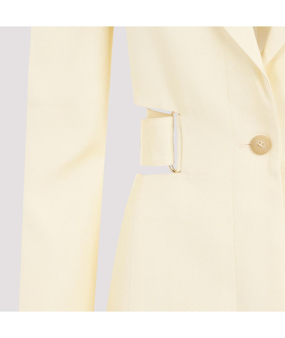 JACQUEMUS Желтое вискозное повседневное платье, фото 4