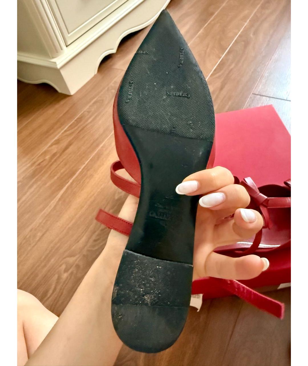 VALENTINO Красные кожаные босоножки, фото 6