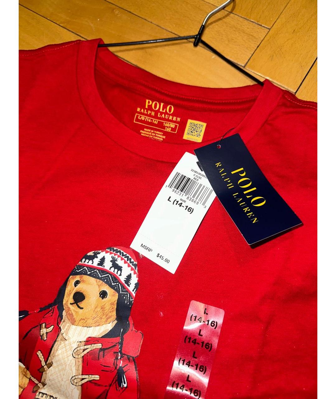 POLO RALPH LAUREN Красная хлопковая футболка, фото 4