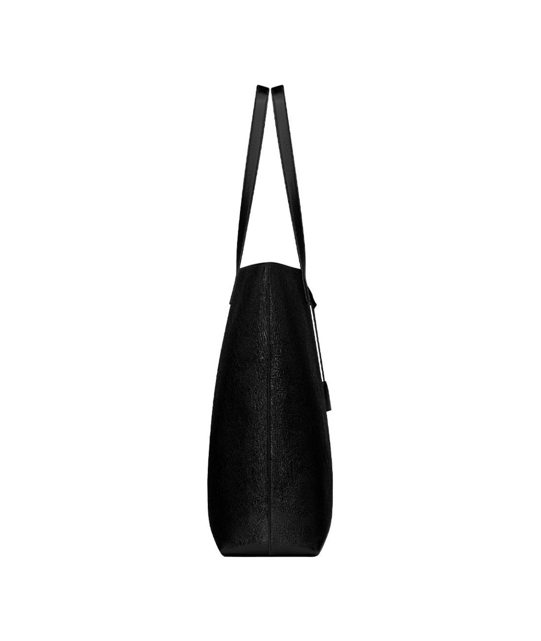 SAINT LAURENT Черная кожаная сумка тоут, фото 3