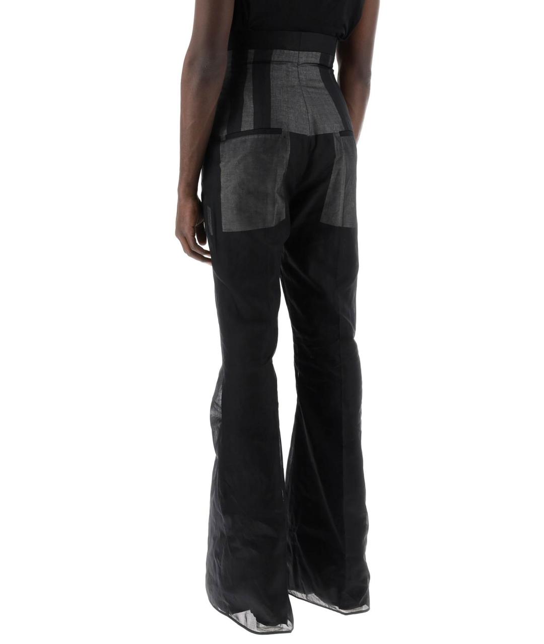 RICK OWENS Черные хлопковые повседневные брюки, фото 3