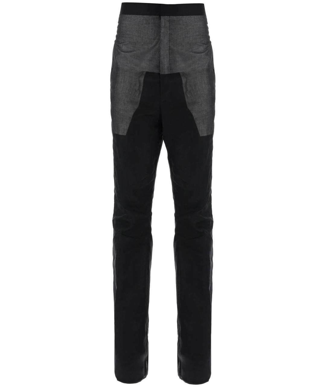 RICK OWENS Черные хлопковые повседневные брюки, фото 1
