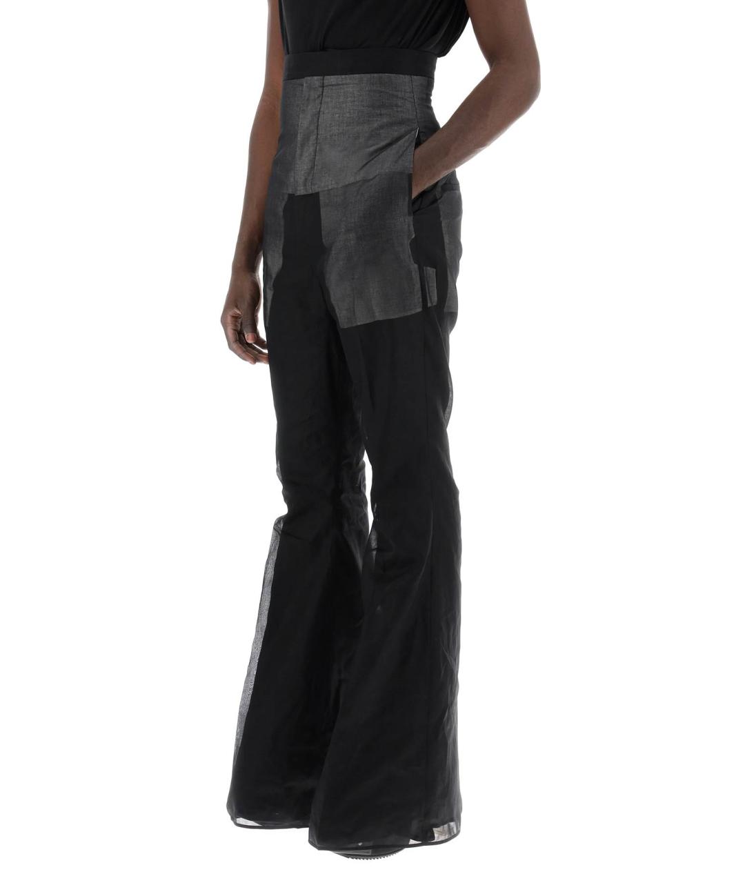 RICK OWENS Черные хлопковые повседневные брюки, фото 4