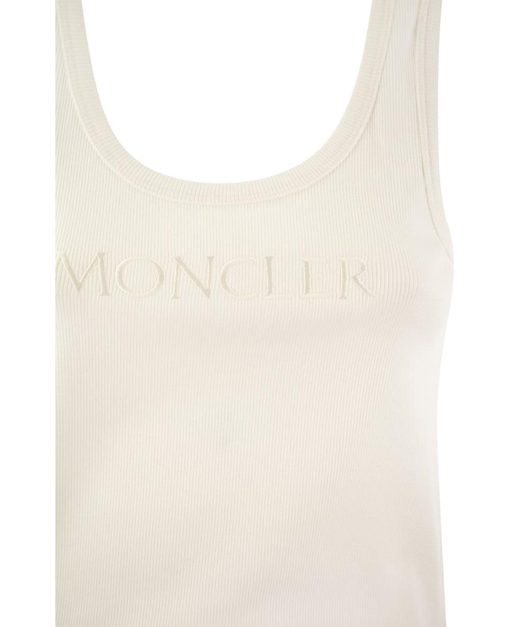 MONCLER Белая хлопковая майка, фото 4