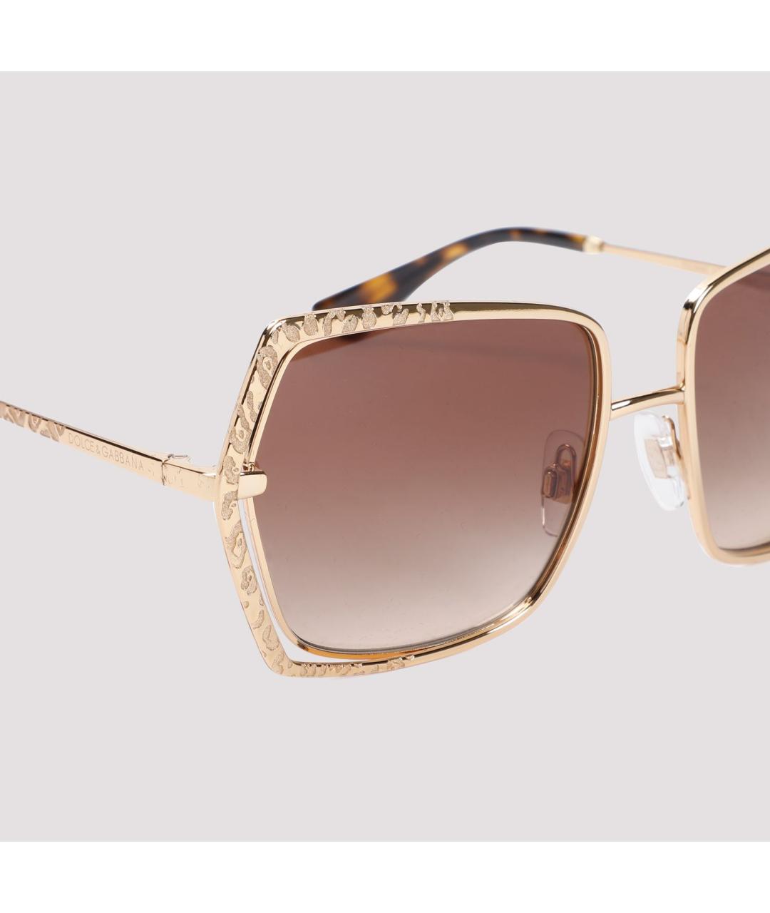 DOLCE&GABBANA Золотые солнцезащитные очки, фото 3