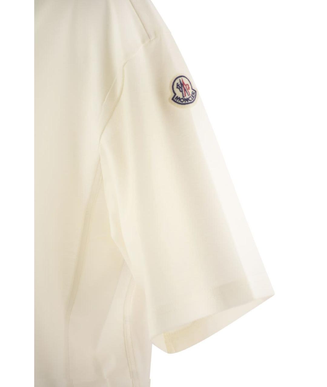 MONCLER Бежевая хлопковая футболка, фото 4