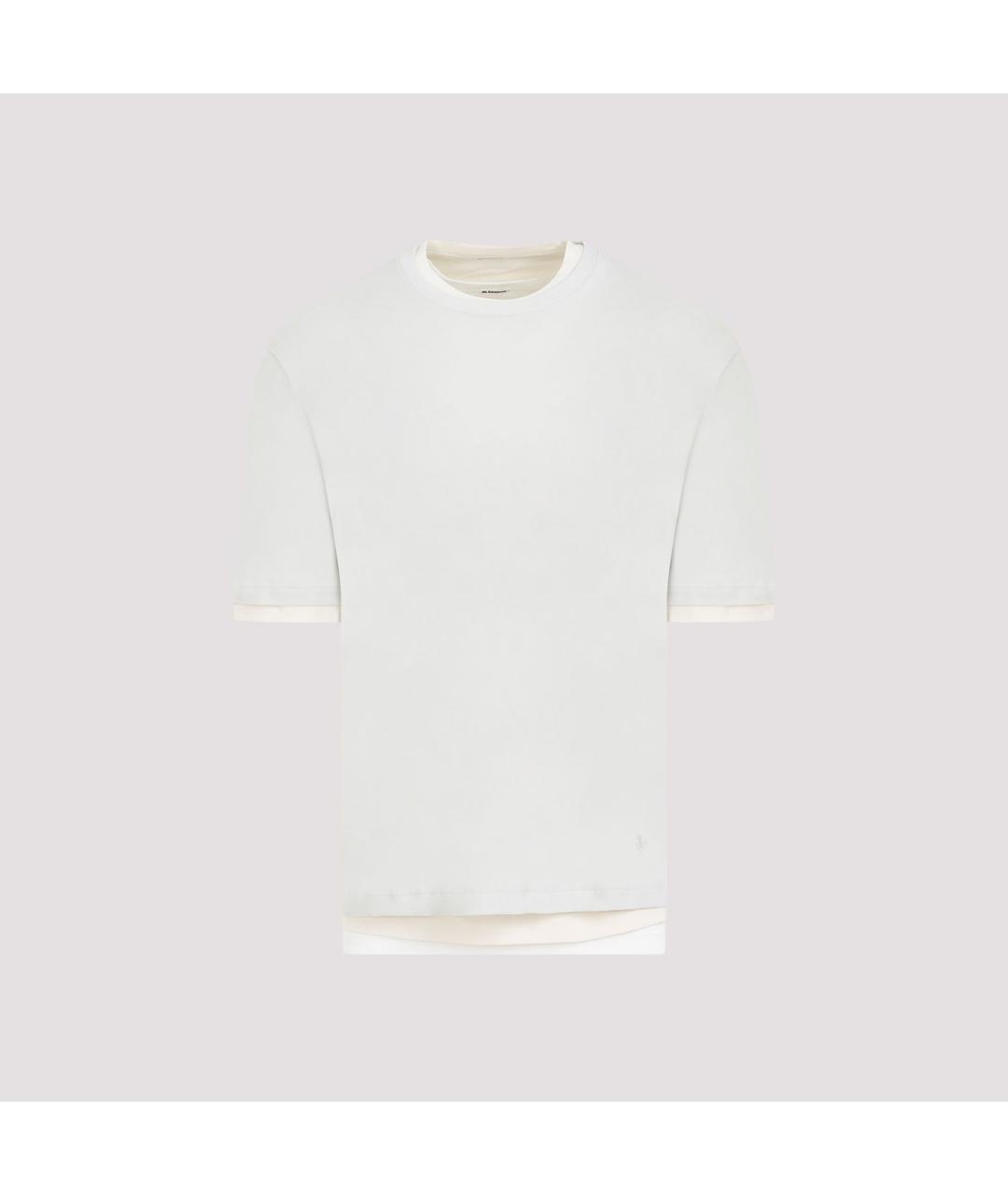 JIL SANDER Серая хлопковая футболка, фото 2
