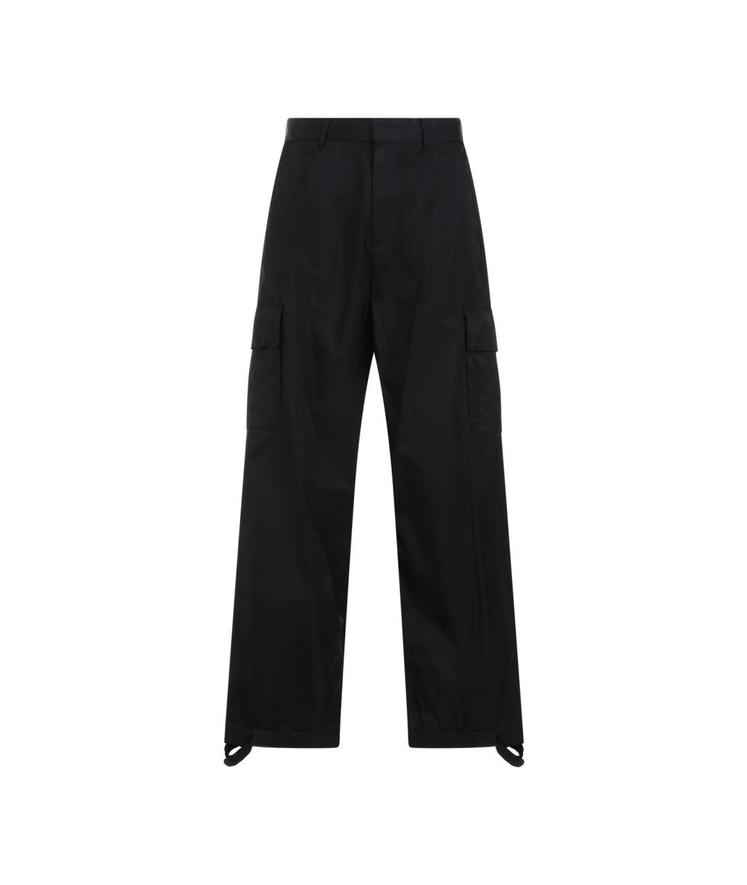 OFF-WHITE Черные полиамидовые повседневные брюки, фото 1