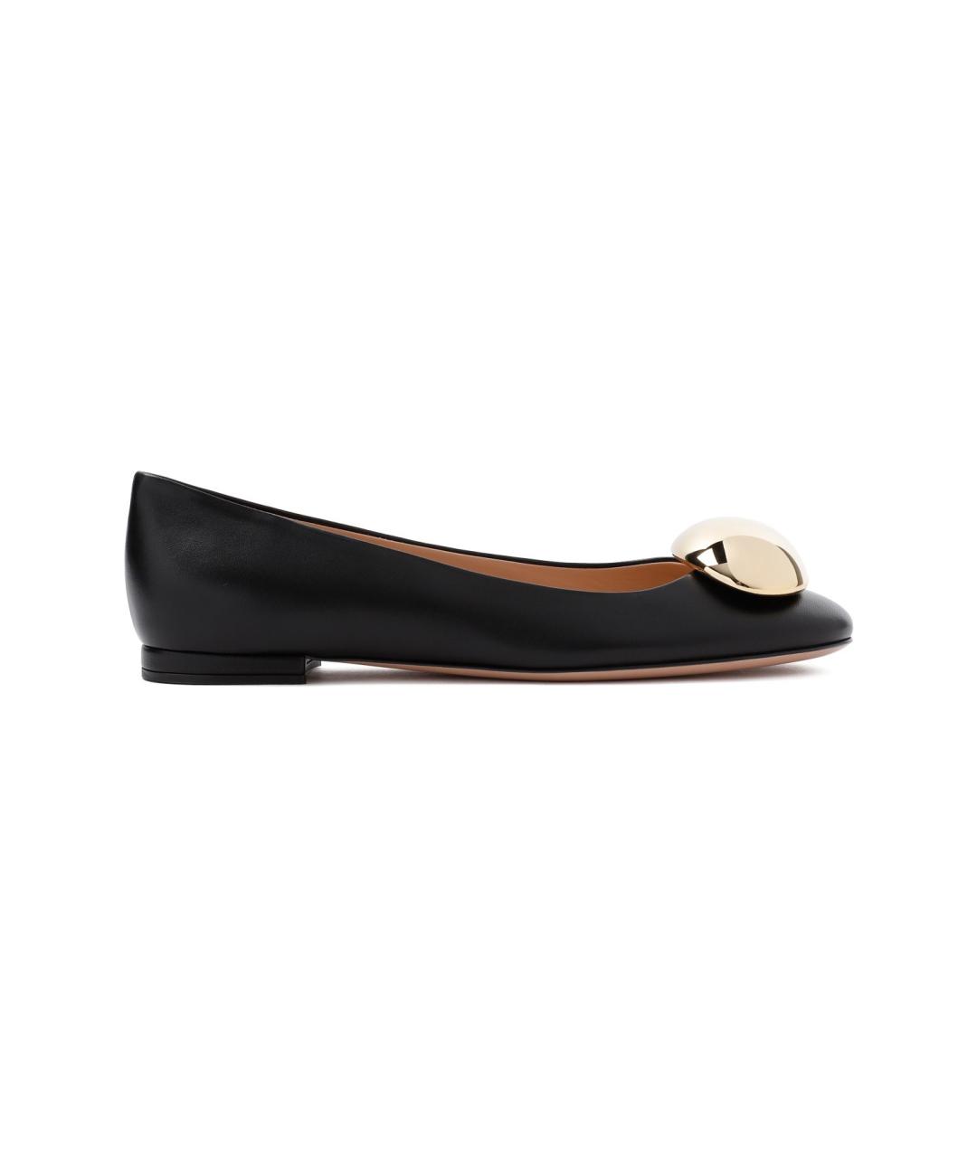 GIANVITO ROSSI Черные кожаные балетки, фото 1