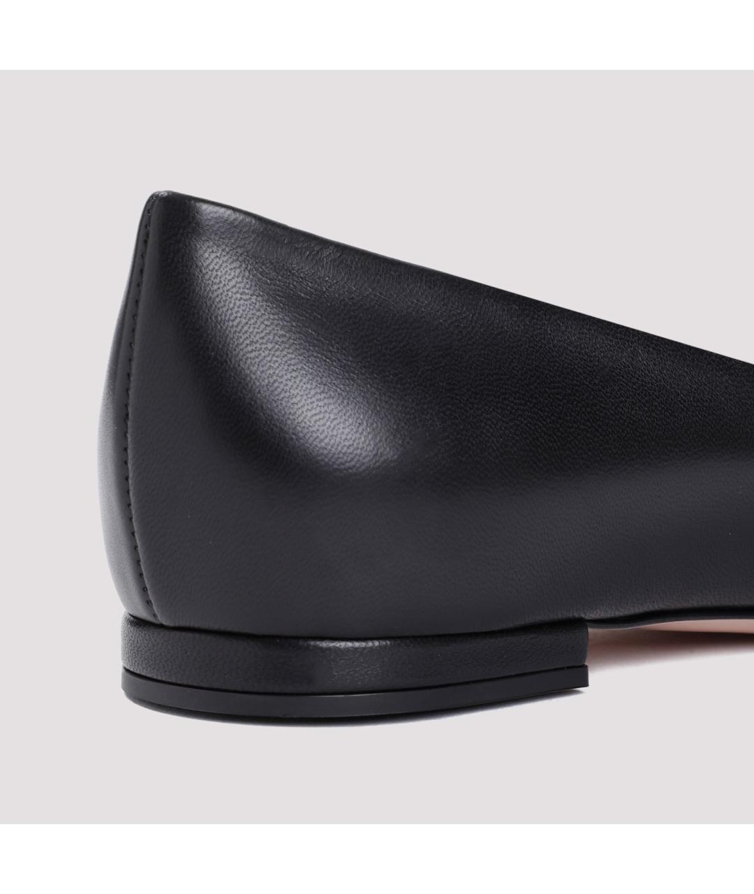 GIANVITO ROSSI Черные кожаные балетки, фото 4