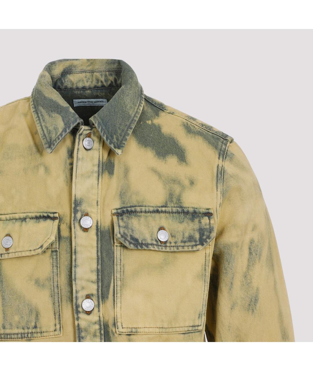DRIES VAN NOTEN Желтая хлопковая кэжуал рубашка, фото 4