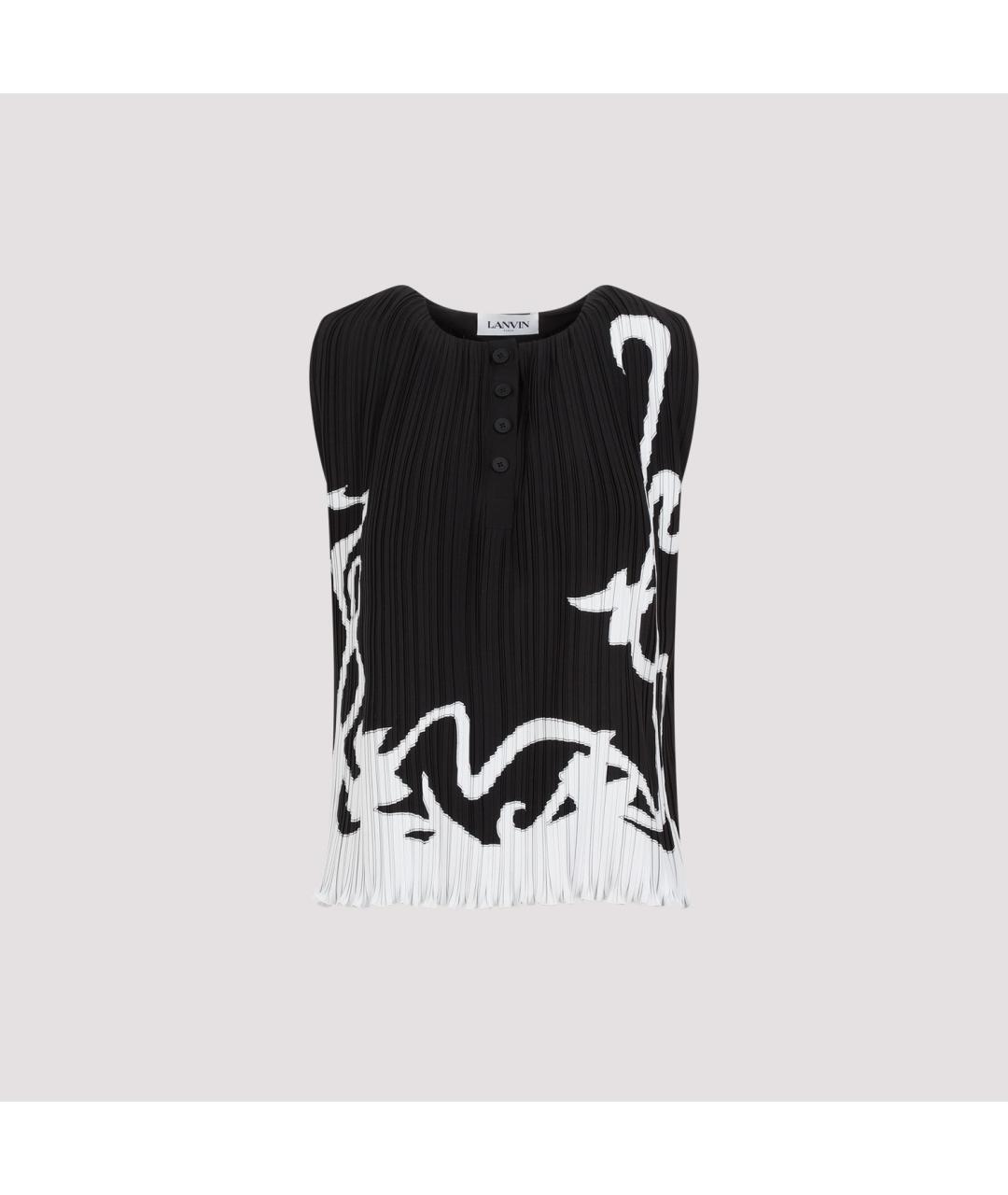 LANVIN Черная полиэстеровая майка, фото 2