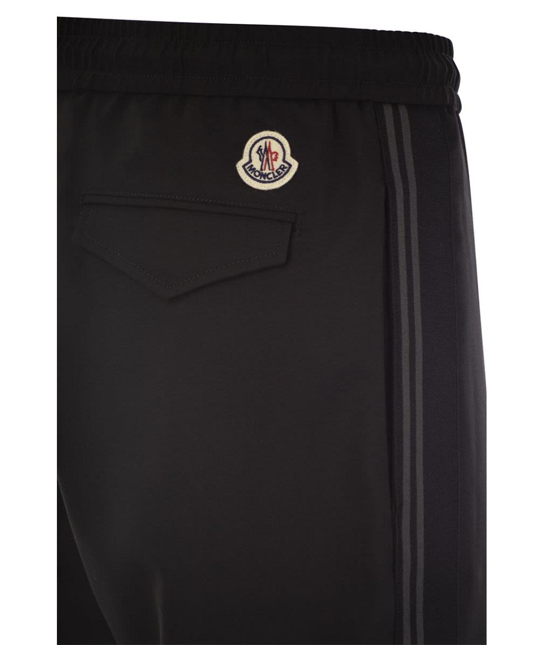 MONCLER Черные шерстяные повседневные брюки, фото 4