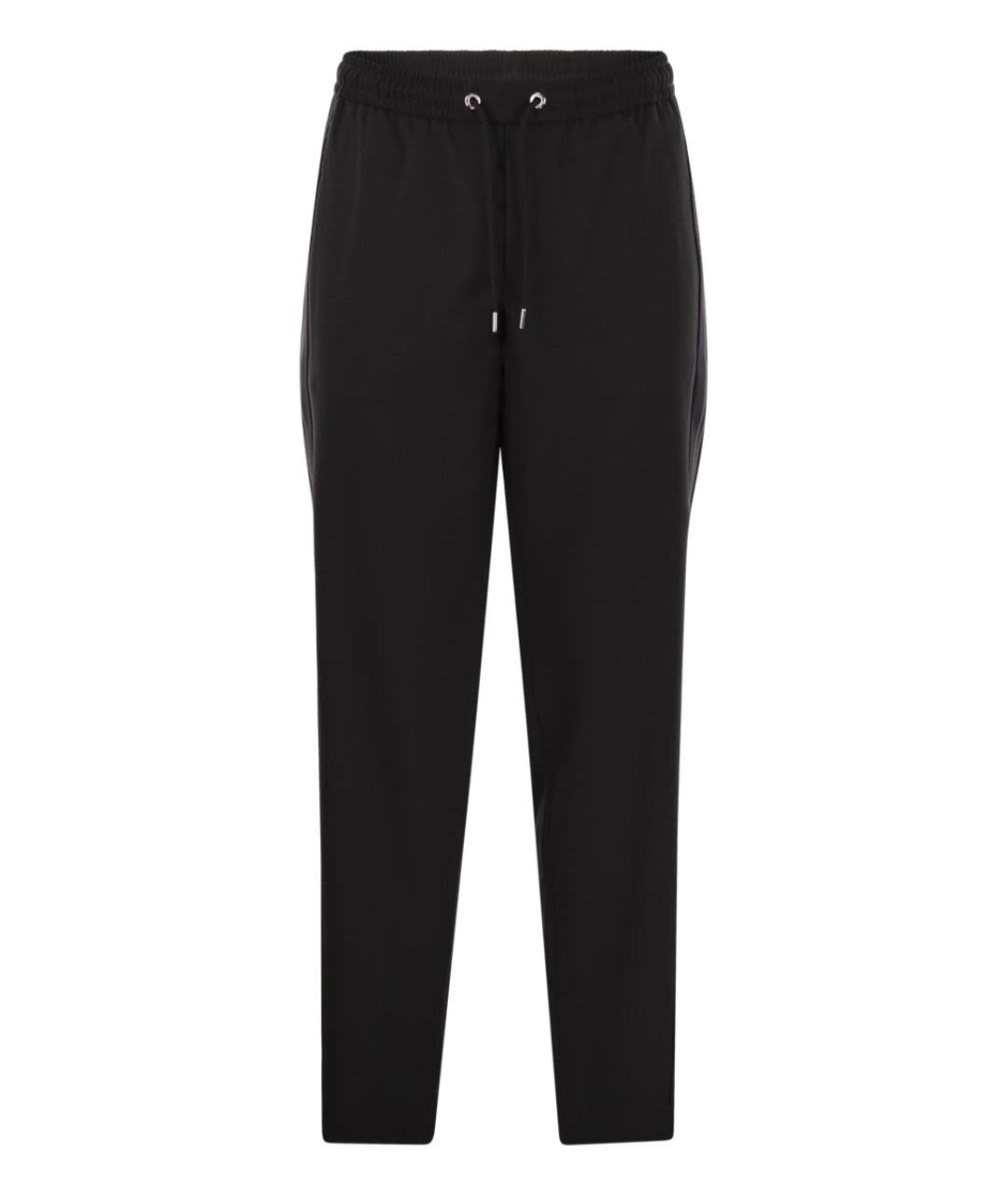 MONCLER Черные шерстяные повседневные брюки, фото 1