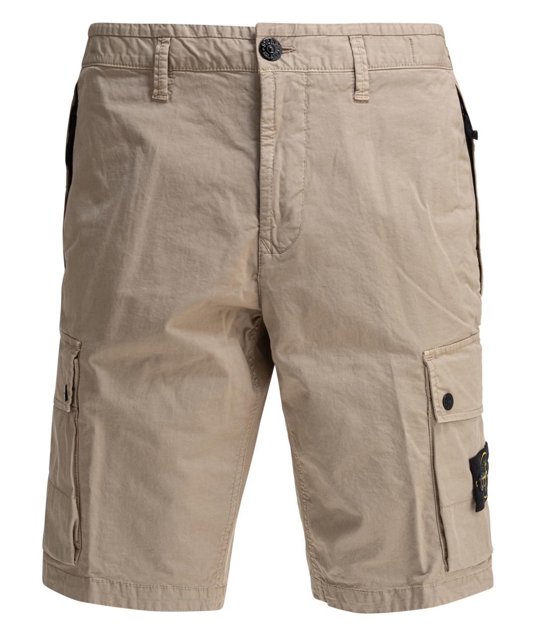 STONE ISLAND Бежевые хлопковые шорты, фото 1