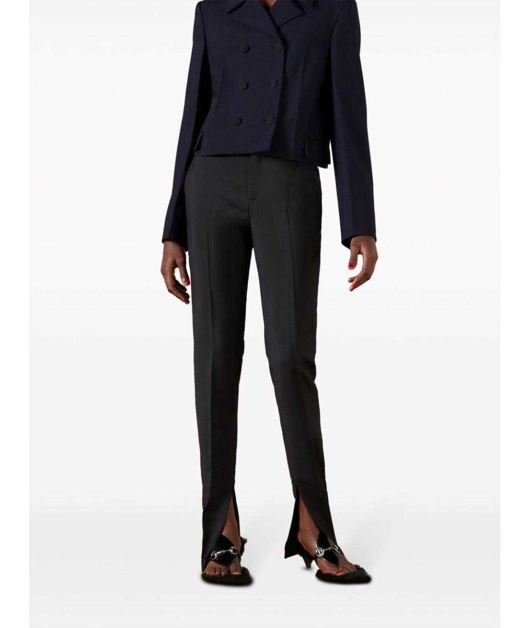 GUCCI Черные шерстяные прямые брюки, фото 4