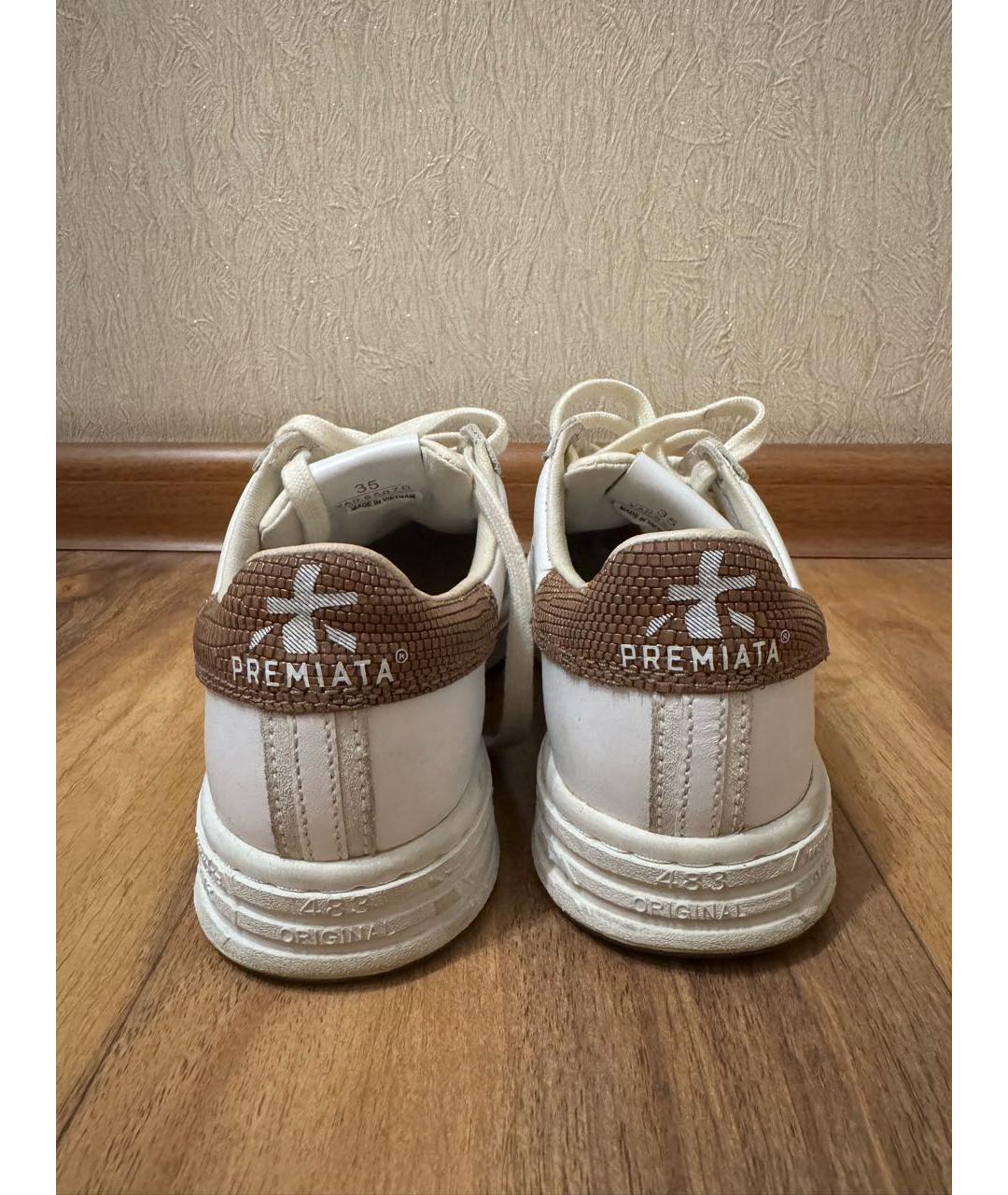 PREMIATA Белые кожаные кеды, фото 4