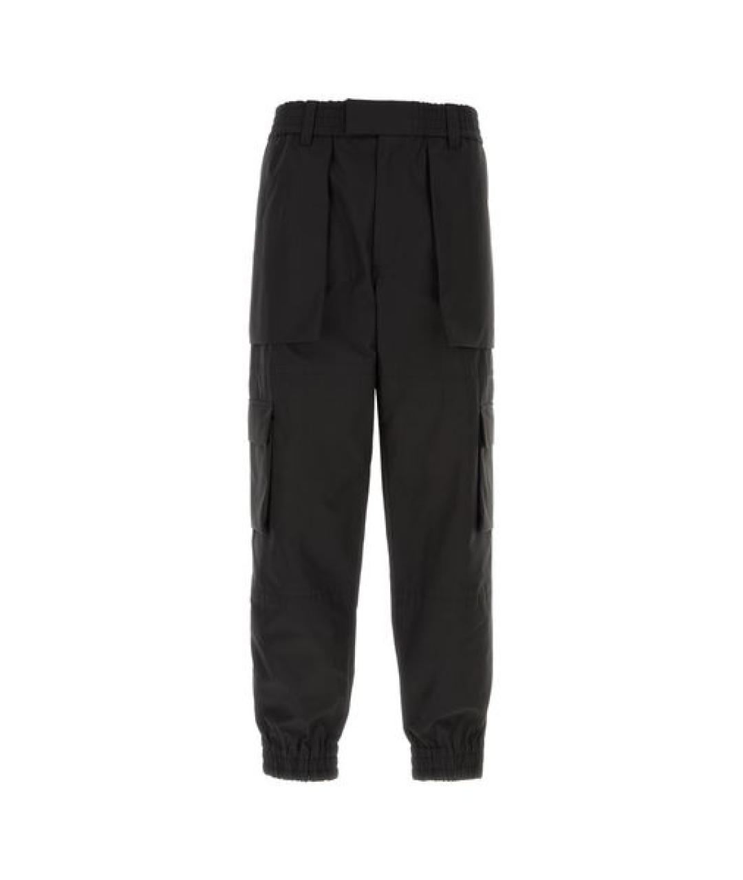 ALEXANDER MCQUEEN Черные хлопковые повседневные брюки, фото 1