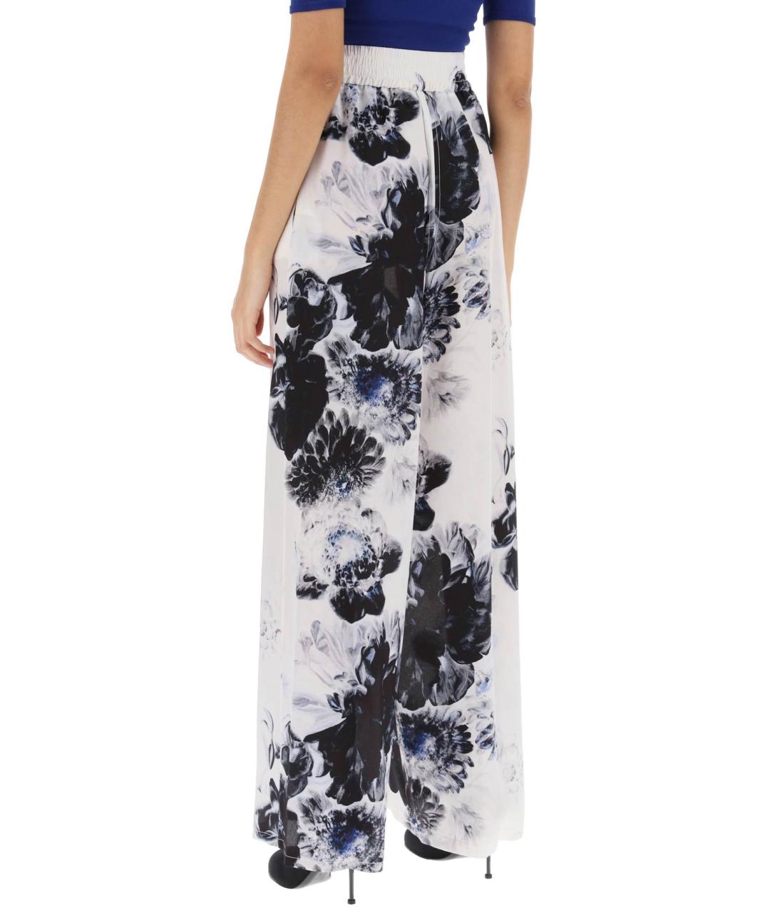 ALEXANDER MCQUEEN Белые шелковые прямые брюки, фото 3
