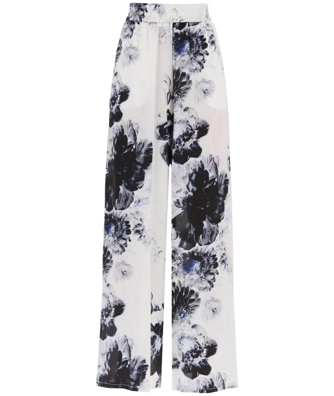 ALEXANDER MCQUEEN Белые шелковые прямые брюки, фото 1
