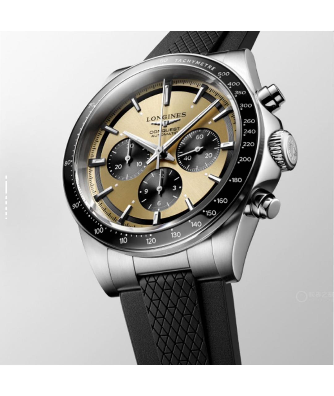 LONGINES Черные стальные часы, фото 2