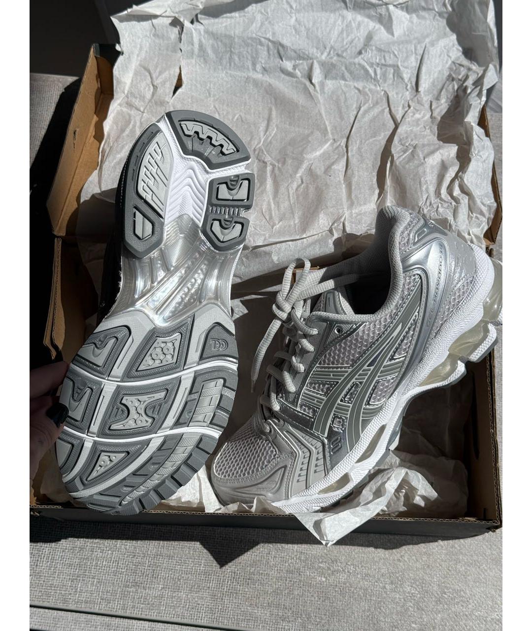ASICS Бежевые текстильные кроссовки, фото 6