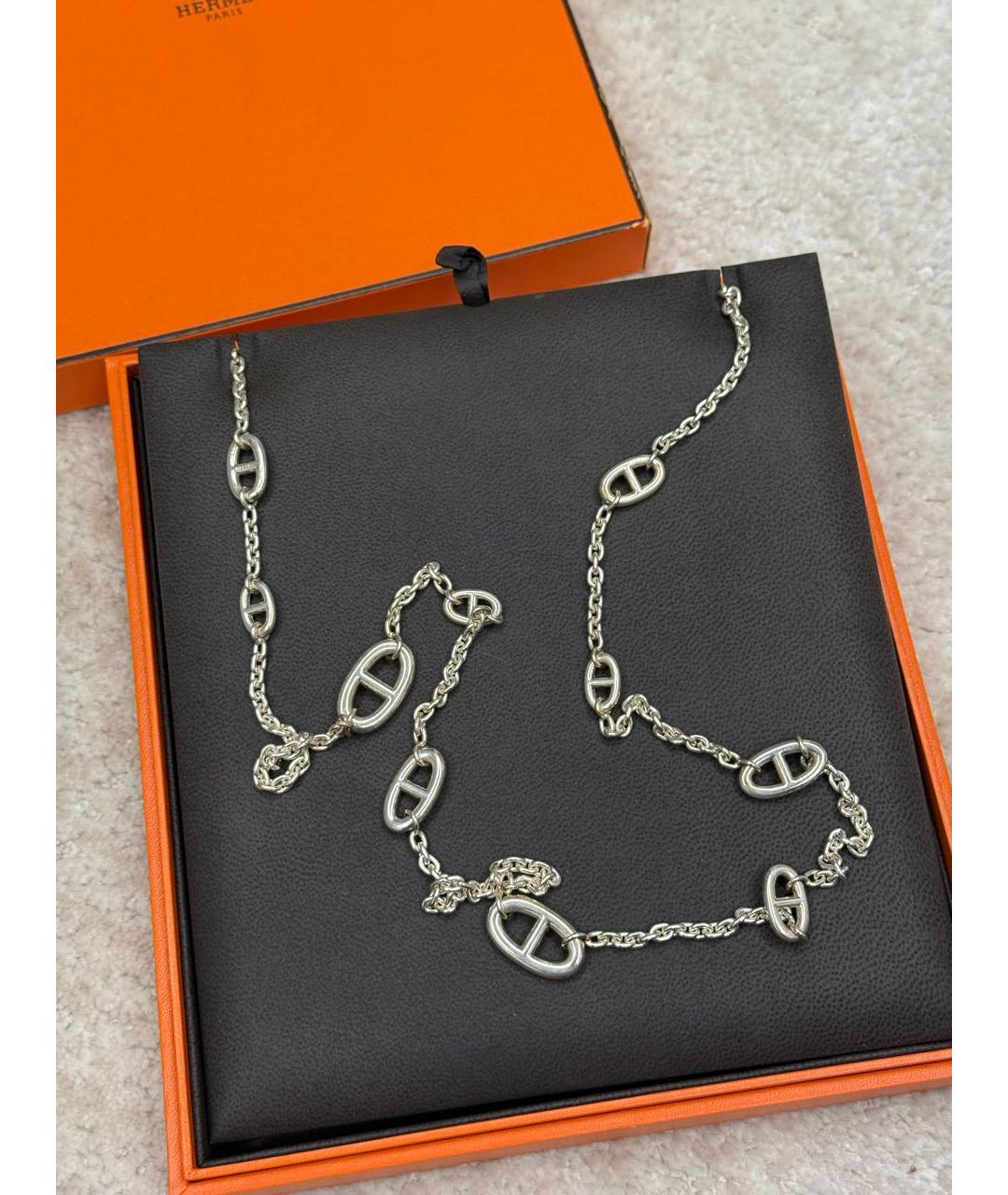 HERMES Серебряное серебряное колье, фото 2