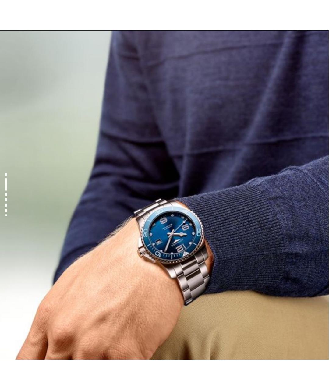 LONGINES Серые стальные часы, фото 4