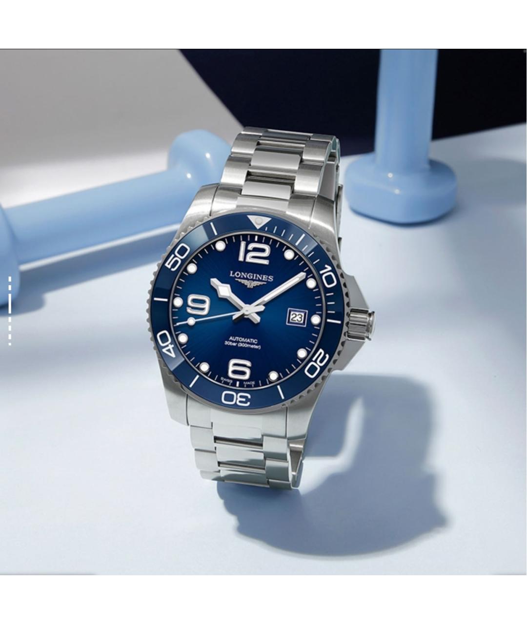 LONGINES Серые стальные часы, фото 8